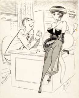 Bill Ward Humorama Cartoon Illustration Original Art (Humorama, 1957). Caption: "As a matter of fact I - | Heritage