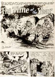 Bernard Baily Battle Cry #7 "The Time of the Year" Title Page 1 Original Art (Stanmore Publications, -