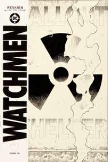 Dave Gibbons Watchmen #3 "Trefoil Fallout Shelter Symbol" Cover Original Art (DC, 1986). "Shall not - | Heritage