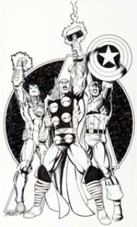 George Perez Wizard the Comics Magazine #81 Avengers Cover Original Art (Wizard, 1999). Avengers Assemble! This - | Heritage