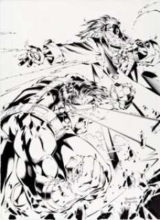 Joe Madureira and Alex Garner Wizard: The Comics Magazine #56 Cyclops/Gambit Cover Original Art (Wizard, 1996). Scott -