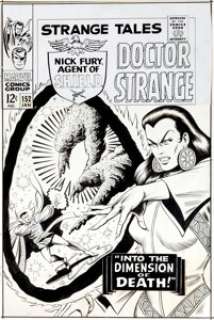 Bill Everett Strange Tales #152 Cover Original Art (Marvel, 1967). By the Vishanti! A twice-up Bill Everett -