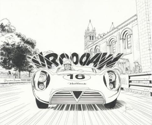 Marc Bourgne | Illustration d’affiche Circuit des remparts d’Angoulême 2025 | Galerie 9ème Art