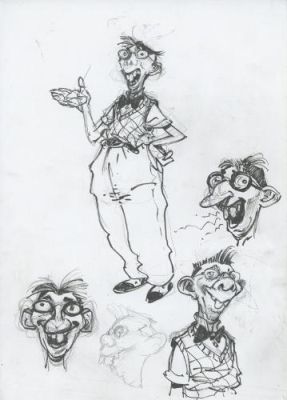 Régis Loisel | Recherche de personnage, Pierrot | Galerie 9ème Art