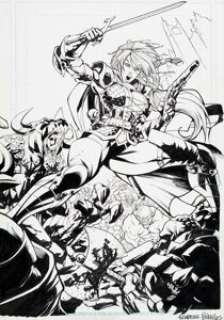 Ale Garza and Richard Friend Skye Runner #1-4 Cover Quadtych Original Art Group of 4 (DC/Wildstorm, 2006). -