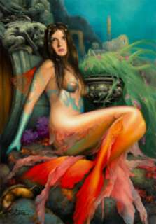 Arantza Sestayo Mermaid Song Volume 1 Illustration Original Art (SQP, 2007). This gorgeous painting has a -