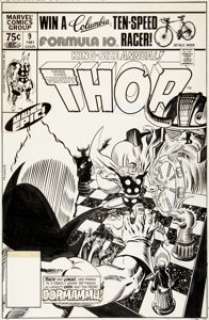 Al Milgrom Thor Annual #9 Cover Original Art (Marvel, 1981). Odin and the dread Dormammu play chess... with -
