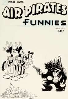 Gary Hallgren Air Pirates Funnies #2 Cover and Color Separations Original Art Group (Hell Comics, 1971). -