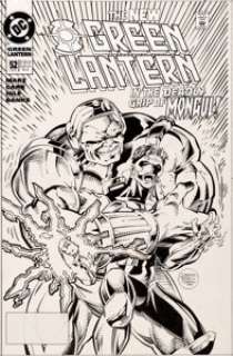 Darryl Banks and Romeo Tanghal Green Lantern #52 Cover Original Art(DC, 1994). The new Green Lantern, Kyle -