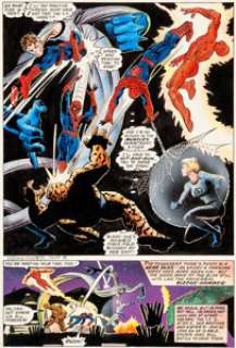 Frank Miller and Bob Wiacek Marvel Team-Up #100 Hand-Colored Splash Page 28 Fantastic Four Original Art - | Heritage