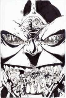Phil Jimenez and Andy Lanning Superman/Batman #33 Cover Original Art (DC, 2007). Despero takes a bite out -