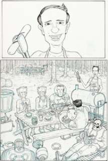 Nick Pitarra - Manhattan Projects #20 Page 18 Original Art (Image, 2012). Everybody loves a cook-out! Ink -