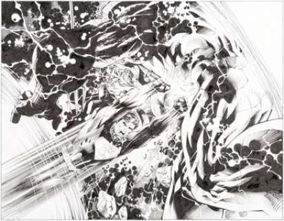 Jim Lee and Scott Williams Justice League  V2#6 Double Splash Page 12-13 Superman/Darkseid Original Art (DC,  2012)....