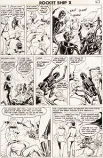 Ray Bailey Rocket Ship X #1 Page 27 Original Art (Fox, 1951). Atomic Age sci-fi action featuring rocket -