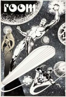 Jim Starlin FOOM #9 Cover Silver Surfer, Adam Warlock, and Captain Mar-Vell Original Art (Marvel, 1975)....