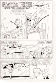Steve Muffatti (attributed) Little Dot #8 Complete 5-Page Richie Rich Story Original Art (Harvey, 1954).... (Total: 5 Original Art)