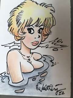 Walthéry, François | Walthéry, François - Dessin original couleur - Natacha dans la mer - (2022) | Catawiki