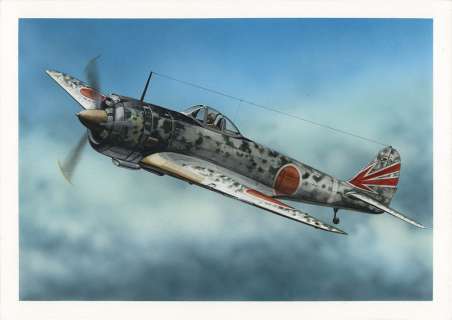 Bunya Watanabe Hand-Drawn Color Illustration "Nakajima Type 1 Fighter (Ki-431) Hayabusa" | Mandarake (Big Web)