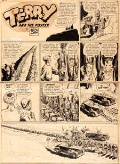 Milton Caniff Terry and the Pirates Sunday Comic Strip Dragon Lady Original Art dated 10-15-39 (News -