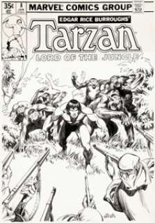 John Buscema and Alfredo Alcala Tarzan #8 Cover Original Art (Marvel, 1978)....
