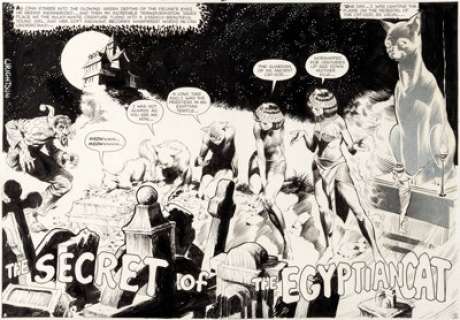 Bernie Wrightson House of Mystery #186 Double Splash Pages 2-3 Original Art (DC, 1970). Cain stands -