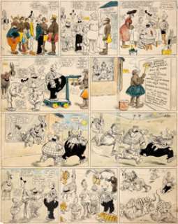  - Frederick Opper Happy Hooligan Sunday Comic Strip Original Art dated 6-7-08 (American-Journal Examiner, 1908)....