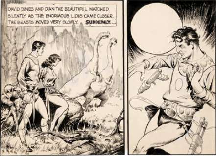 Frank Frazetta and Al Williamson - Pellucidar Related Partial Page Original Art (c. 1950s).... | Heritage