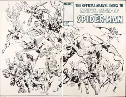  - Howard Bender and Paul Ryan The Official Index to Marvel Team-Up #2 Wraparound Cover Original Art (Marvel, 1986)....