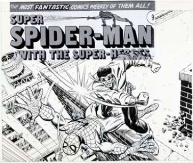  - Larry Lieber and Duffy Vohland Super Spider-Man #172 Cover Luke Cage Original Art (Marvel UK, 1976)....