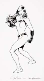 Stuart Immonen and Wade Von Grawbadger New Avengers #4 Retail Variant Cover Original Art Jessica Jones/Jewel (Marv...