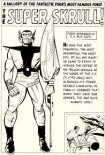 Jack Kirby and Chic Stone Fantastic Four Annual #2 "Super Skrull" Pin-Up Illustration Original Art (Marvel, 1964)....