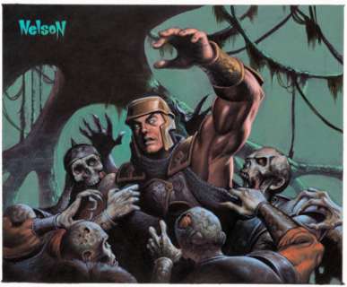 Nelson DeCastro Magic: The Gathering: Onslaught "Feeding Frenzy" Card #147 Painting Original Art (Wizards of the C...