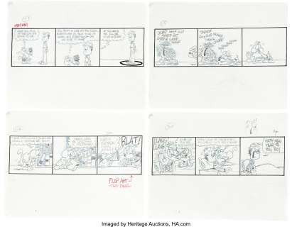 Jim Davis Garfield Daily Comic Strip Preliminary Original Art Group of Over 300 (United Feature Syndicate, 1991)....