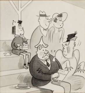Marge Buell Little Lulu Comic Gag Panel Original Art dated 6-27-36 (Saturday Evening Post, 1936)....