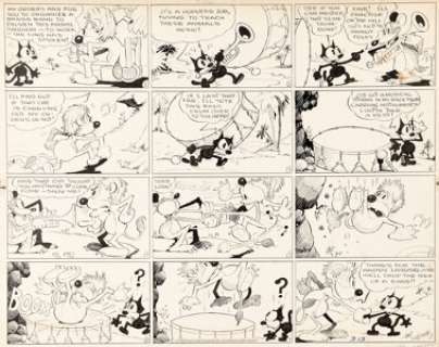 Otto Messmer (as Pat Sullivan) Felix the Cat Sunday Comic Strip with Rare Remarque Original Art dated 3-13-32 (Kin... | Heritage
