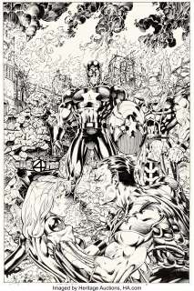 Jim Lee and Scott Williams Fantastic Four #3 Cover Original Art (Marvel, 1997). Jim Lee left Marvel in 1992, - | Heritage