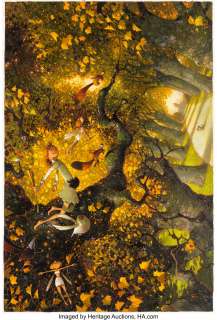 Frédéric Pillot - Peter Pan Illustration Originale (Non datée). Frédéric Pillot Peter Pan Original Art Illustration (Undated).