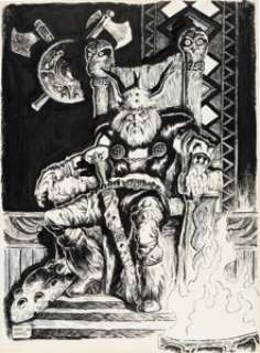 Henry Bismuth - The Loneliness of the Throne Portfolio Illustration Originale (1984). Henry Bismuth The Loneliness of the Throne Portfolio Illustration Original Art (1984).