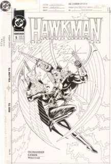 Duursema, Jan - Jan Duursema Hawkman #5 Cover Original Art (DC, 1994)....