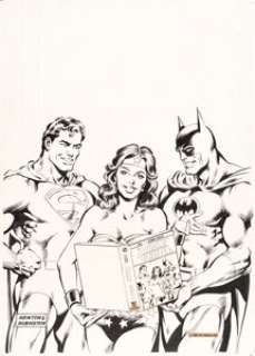 Newton, Don - Don Newton and Joe Rubinstein Overstreet Price Guide #13 Superman, Wonder Woman, Batman Cover Original Art and Col... (Total: 2 Items)