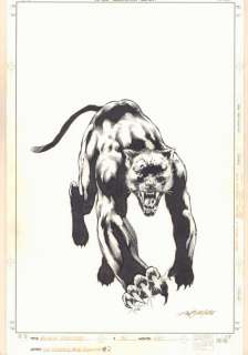 Bob Almond, Sal Velluto - black panther #36 cover (100 page monster) - actual black panther - 2001 signed