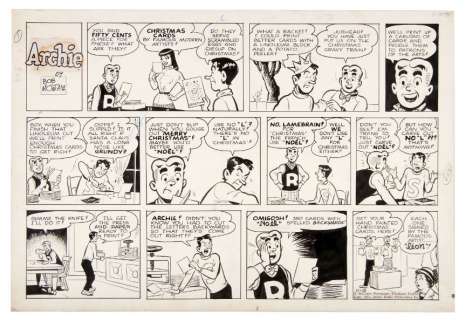 "ARCHIE" 1951 SUNDAY COMIC STRIP ORIGINAL ART. | Hake’s