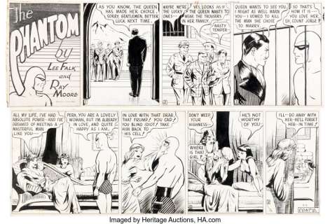 Moore, Ray | Ray Moore The Phantom Sunday Comic Strip Original Art dated 3-3-1946 (King Features Syndicate, 1946).... (Total: 2 Original Art) | Heritage