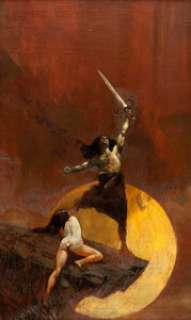 Jones, Jeff - Jeff Jones Messenger of Zhuvastou Paperback Novel Cover Painting Original Art (Berkeley Medallion, 1973)....