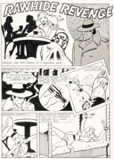 Robbins, Trina - Trina Robbins Wet Satin #1 Complete 5-Page Story "Rawhide Revenge" Original Art (Kitchen Sink Press, 1976).... (Total: 5 Original Art)
