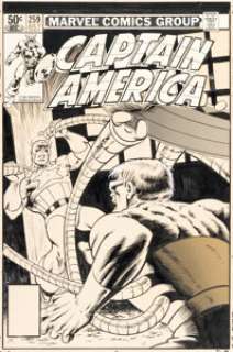 Zeck, Mike - Mike Zeck Captain America #259 Cover Original Art with Preliminary and Color Guide (Marvel, 1981)....