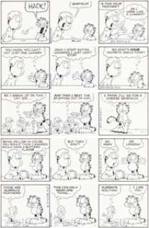 Davis, Jim | Jim Davis Garfield Consecutive Daily Comic Strip Original Art Group of 5 (PAWS, 2005).... (Total: 5 Original Art) | Heritage