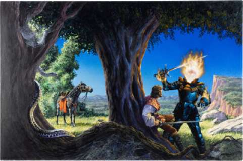 Hescox, Richard - Richard Hescox Sorcerer‘s Son Paperback Novel Cover Painting Original Art (Signet, 1989).... (Total: 3 Items)