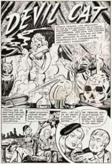 Robert Webb and Iger Studio - Journey into Fear #5 Complete 8-Page Story "Devil Cat" Original Art (Superior Publ., 1... (Total: 8 Items)