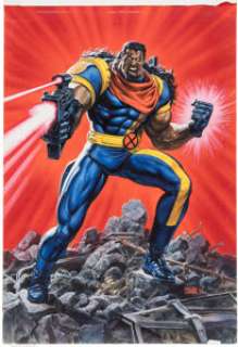 Bob Larkin - Fleer Ultra X-Men ‘95 Trading Card #6 Bishop Original Art (Marvel/Fleer, 1994)....